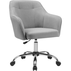 SONGMICS Chaise de bureau ergonomique pivotant acier gris clair