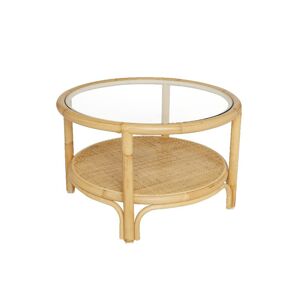 Kok Maison Table basse en rotin et cannage D66 Beige 66x42x66cm