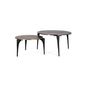 GINER Y COLOMER Ensemble 2 tables aluminium sophistication Cuivre 64x37x64cm