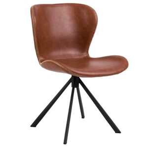 Mathi Design Chaise rotative aspect cuir marron Marron 53x81x47cm