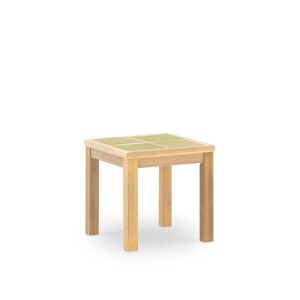 Defora Home Table basse de jardin en bois et ceramique vert clair 45x45 Vert 45x45x45cm