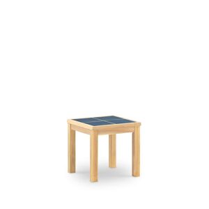Defora Home Table basse de jardin en bois et ceramique bleue 45x45 Bleu 45x45x45cm
