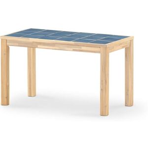 Defora Home Table de jardin en bois et ceramique bleue 125x65 Bleu 125x72x65cm