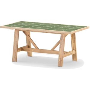 Defora Home Table de jardin en bois et ceramique verte 168x87 Vert 168x75x87cm