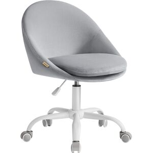 SONGMICS Chaise de bureau Fauteuil pivotant en velours siege confort gris