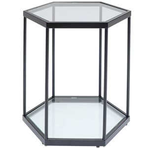 Kare Design Table d'appoint en verre et acier noir