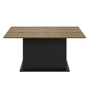 Gami Table extensible effet bois chene avec pied central noir