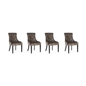 GINER Y COLOMER Ensemble de 4 chaises recouvertes de polyester finition velours - Publicité