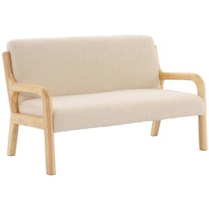 sweeek Banquette scandinave enfant bois bouclette beige