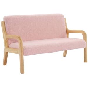 sweeek Banquette scandinave enfant bois bouclette rose