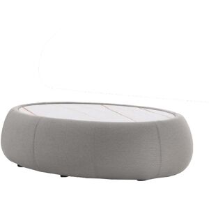 Gescova Table basse de jardin en ceramique blanche et agora gris Gris 115x31x75cm