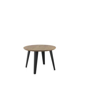 GEESE HOME Table en mélaminé effet frêne avec pieds en métal diamètre 110 - Publicité
