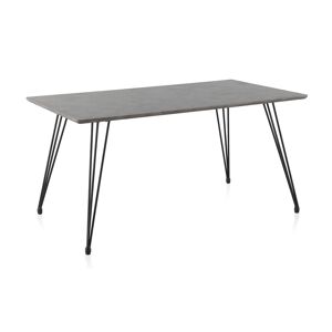 GEESE HOME Table en mélamine effet ciment avec pieds en métal 160x90 - Publicité