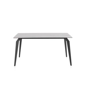 GEESE HOME Table en céramique blanche avec pieds en métal 150x90 - Publicité