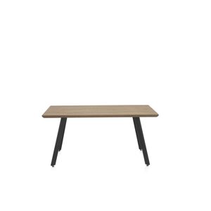 GEESE HOME Table en mélamine effet bois de chêne avec pieds en métal 160x90 - Publicité
