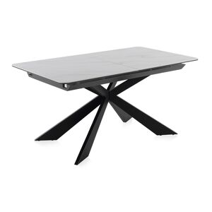 GEESE HOME Table à rallonge en céramique blanche avec pieds en métal 160/210x90 - Publicité