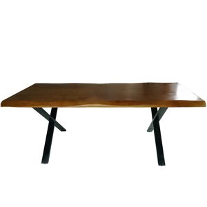 Weber industries Table a manger 8 places bois, metal naturel et noir Multicolore 200x75x90cm