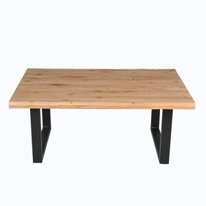 Weber industries Table basse bois de chene, metal naturel Beige 110x45x75cm