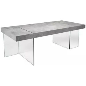 meubles moss Table à manger rectangulaire effet béton pieds en verre - Crystalline 220x100 - Publicité