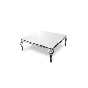 meubles moss Table basse baroque plateau verre carrée - Betty 110x110