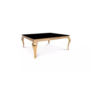 meubles moss Table basse baroque plateau verre carrée - Betty Dorée 110x110