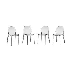 meubles moss Lot de 4 chaises transparente intérieur/exterieur polycarbonate - Swan