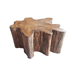 meubles moss Table basse en bois de teck massif naturel - Heracles Ø95/100