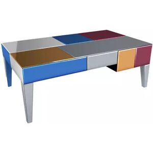 meubles moss Table basse design miroirs multicolores - Mona 120x70