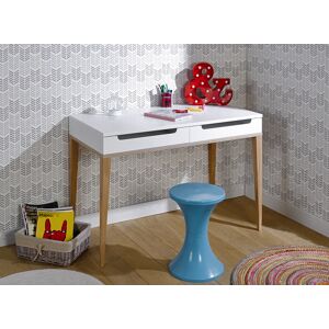 Nateo Concept Bureau 2 tiroirs VOLT – Blanc/Bois