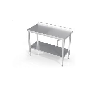 L2G Table inox adossée 90 x 140 x 70 cm L2G