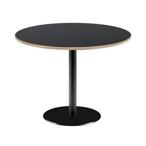 Restootab - Table Ø120cm - modèle Rome noir avec chants bois
