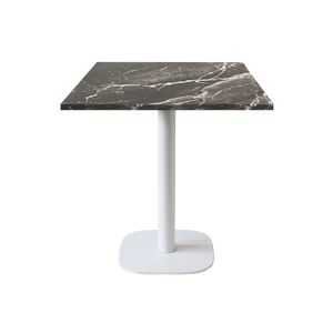 Restootab - Table 70x70cm - modèle Round pied blanc marbre royal