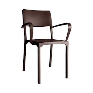 INOLOISIRS Fauteuil de terrasse Koursi aluminium et polypropylène brun chocolat - Lot de 24 unités