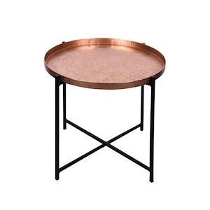 TABLE PASSION Table d'appoint 45 cm Petit Modèle Cuivre - Rond Métal Table Passion