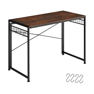 tectake Bureau Paterson pliable 102 x 51 x 77 cm - Bois foncé industriel, rustique -404660