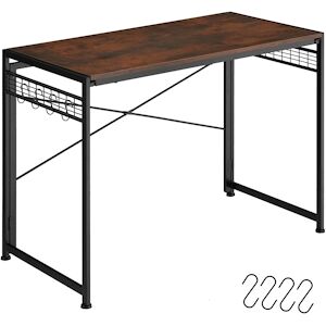 tectake Bureau Paterson pliable 102 x 51 x 77 cm - Bois foncé industriel, rustique -404660 - Publicité