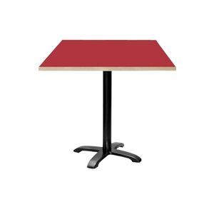 Restootab - Table 70x70cm - modèle Bazila rouge chants bois