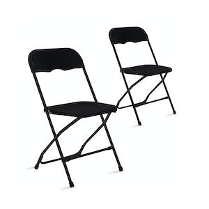 Oviala Business Rekkem chaise pliante de réception PEHD 45 x 45 x 89cm x2 Noir