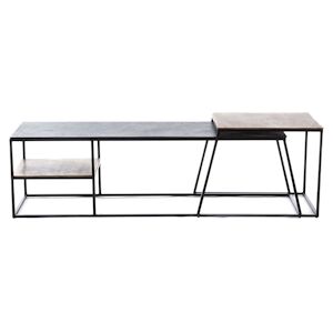 Set de 2 tables basses gigognes -  Multicolore Rectangle Aluminium Amadeus 153x43 cm - Publicité