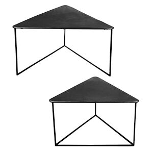 Set de 2 tables basses triangle en   noir, longueurs des plateaux de 80 et 6 -  Autre Metal Table Passion 80x80 cm