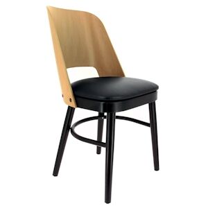 LIGNE CHR Colisee chaise bicolore - pu noir châlons - carton de 2 - Publicité