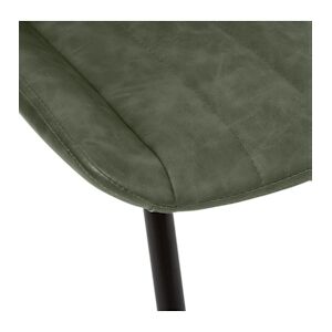 Atmosphera Chaise de table Assise Vert Kaki et pieds en metal