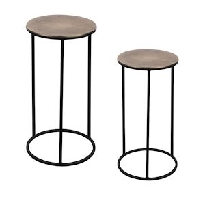 Set de 2 sellettes rondes or 41 et 33 cm -  Rond Metal Table Passion