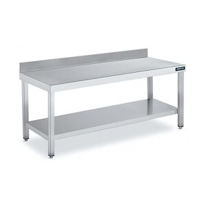 Distform Table Adossée en Inox avec 1 étagère Profondeur 700 mm Acier inoxydable 1100x700x700x600mm