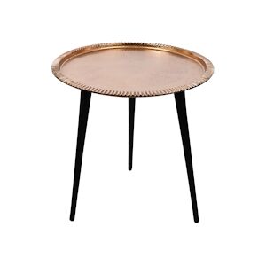 TABLE PASSION Table d'appoint 61 cm Ciselée or - Rond Métal Table Passion