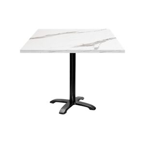 Restootab - Table 90x90cm - modèle Bazila marbre blanc