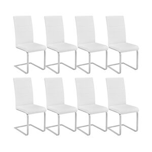 tectake Lot de 8 chaises BETTINA - blanc -404128