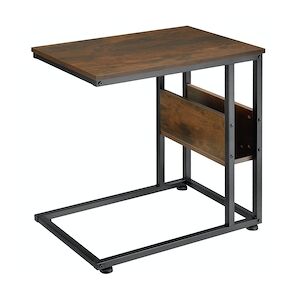 tectake Table d’appoint WIGAN 55x36,5x60cm - Bois foncé industriel, rustique -404277