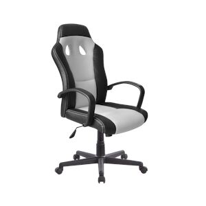Chaise de bureau HLC2289, plastique / mesh, 112.1 x 58.5 x 60 cm, blanc / noir