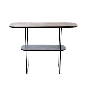 AMADEUS Console 2 plateaux - Gris Rectangle Aluminium Amadeus 116x41 cm